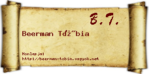 Beerman Tóbia névjegykártya
